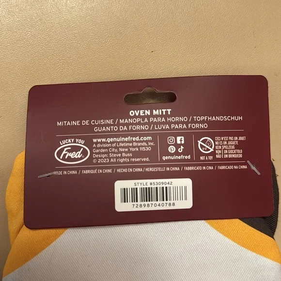 Fred Feline Lucky Cat Oven Mitt - & Lucky Cat statue with waving paw!! NEW!! - Picture 4 of 8